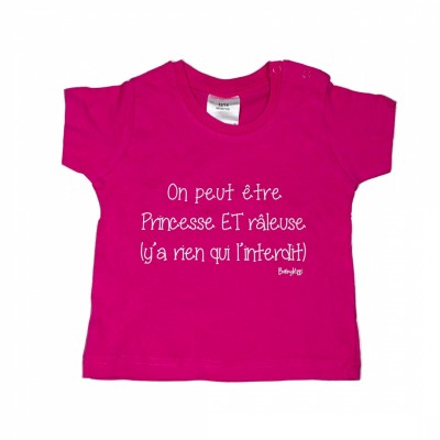 T-Shirt BabyKiff " On peut être princesse et râleuse..."